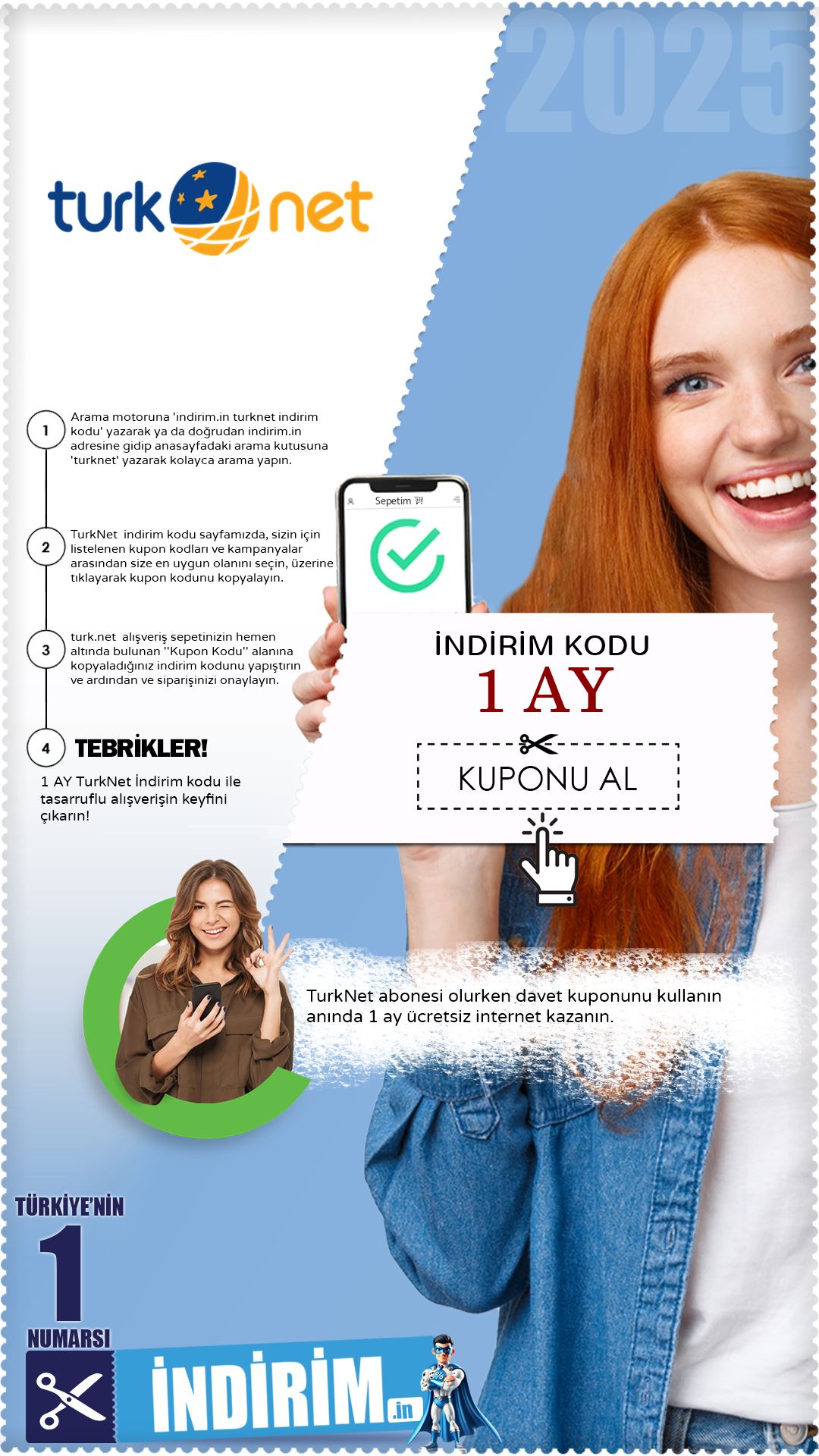 1 Ay Ücretsiz Turknet Fırsat Kuponu