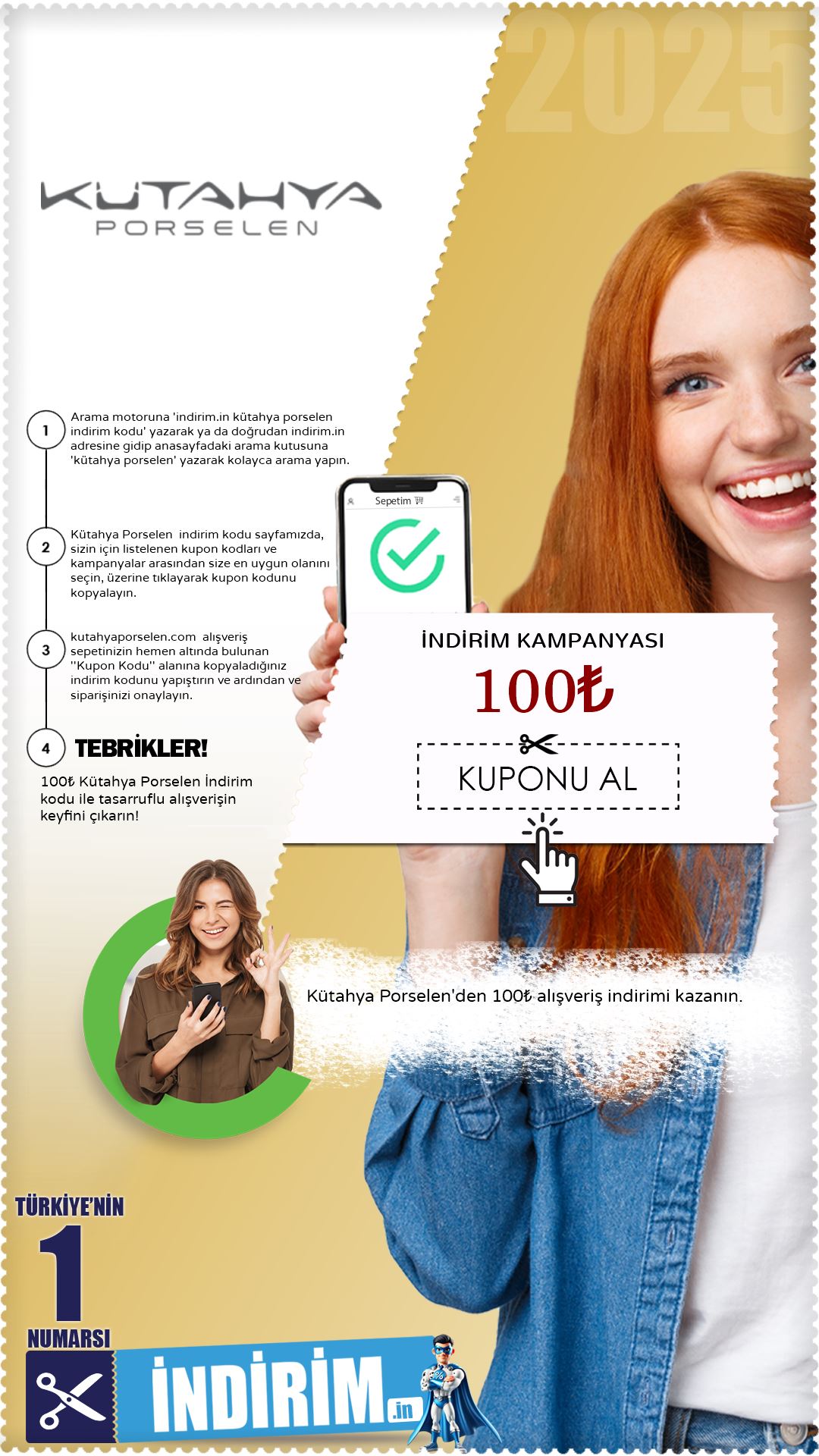 100₺ Kütahya Porselen İndirim Avantajı