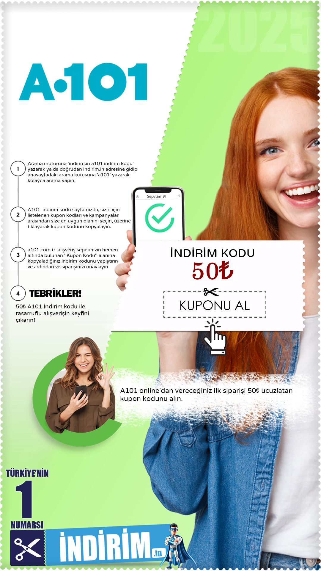 A101 50₺ İlk Sipariş İndirim Kodu