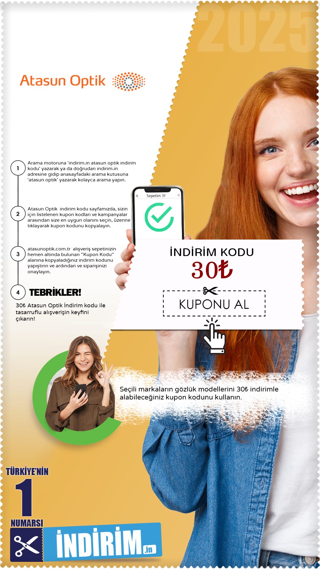 Atasun Optik 30₺ İndirim Kodu