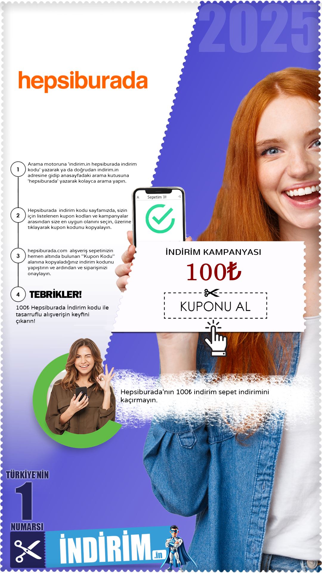 Hepsiburada 100₺ Sepet İndirimi