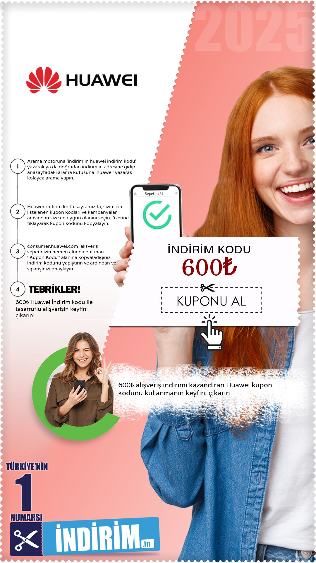 Huawei 600₺ Değerinde Kuponu Kodu