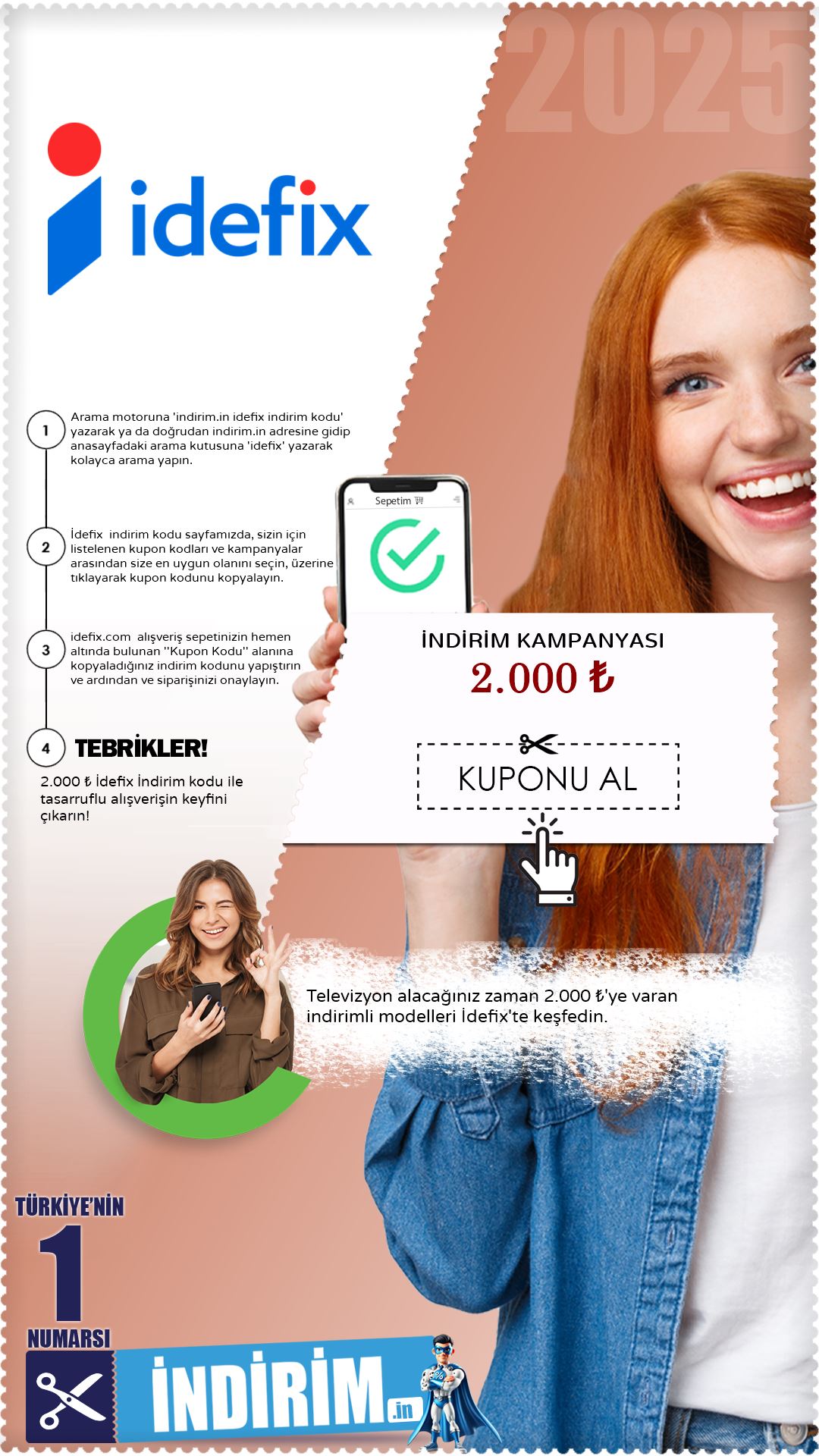 İdefix 2.000 ₺ Televizyon İndirimi