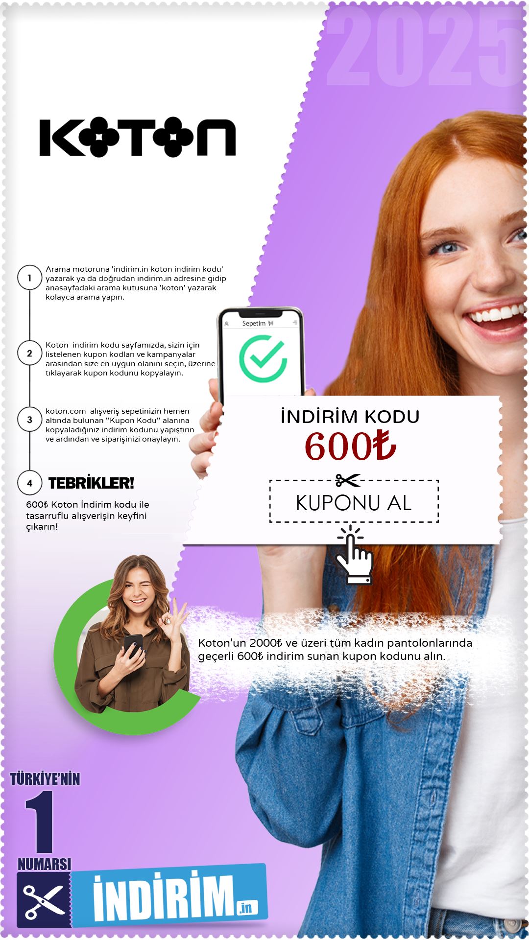 Koton 600₺ Kadın Pantolon İndirim Kodu