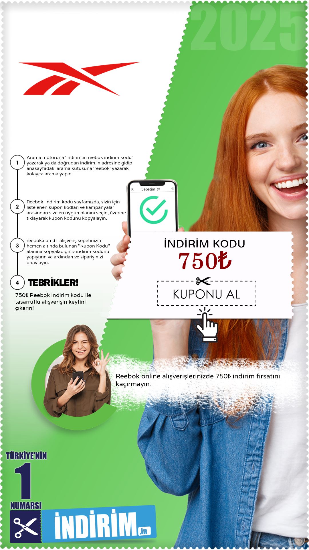 Reebok 750₺ İndirim Fırsatı