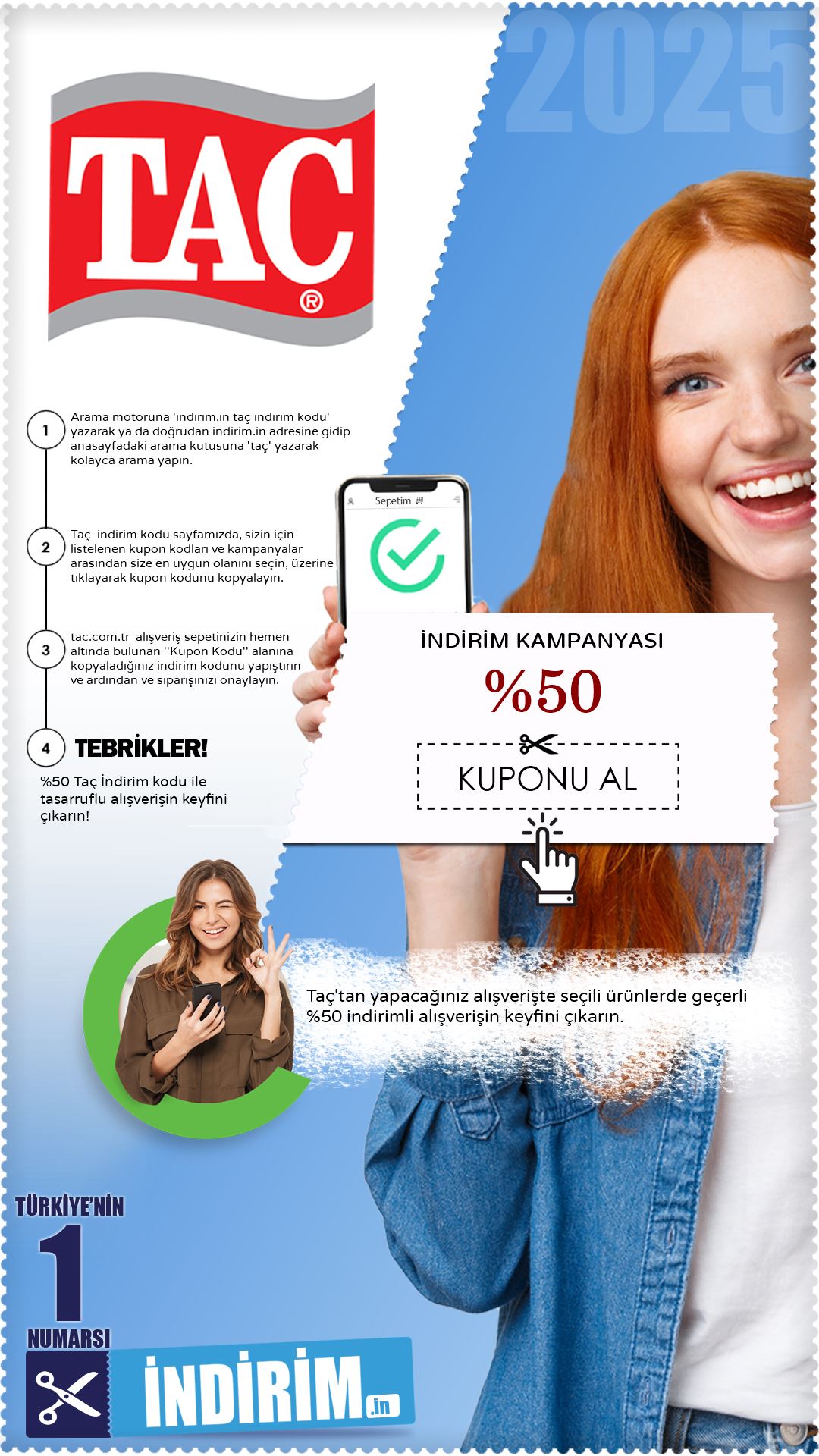 Taç Sepette %50 İndirim Fırsatı