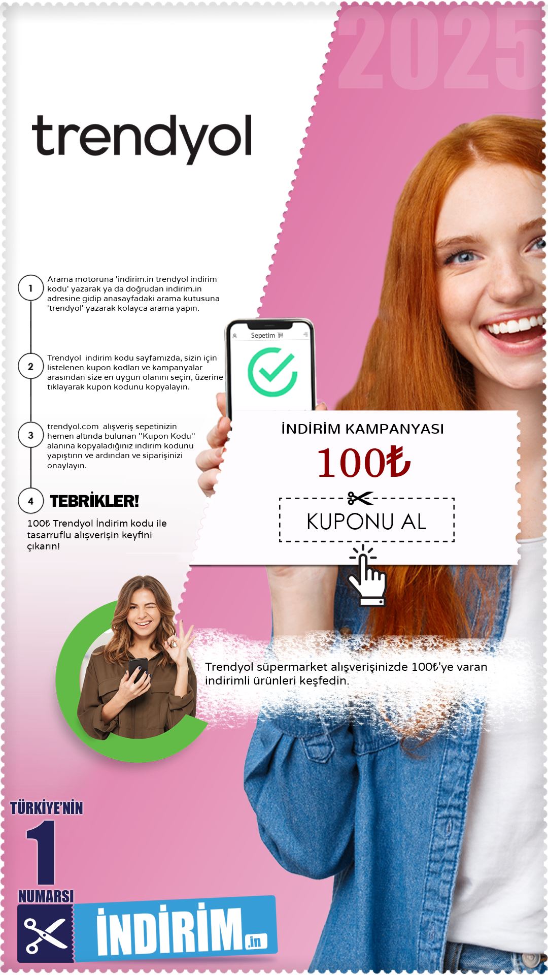 Trendyol 100₺ Süpermarket İndirimi