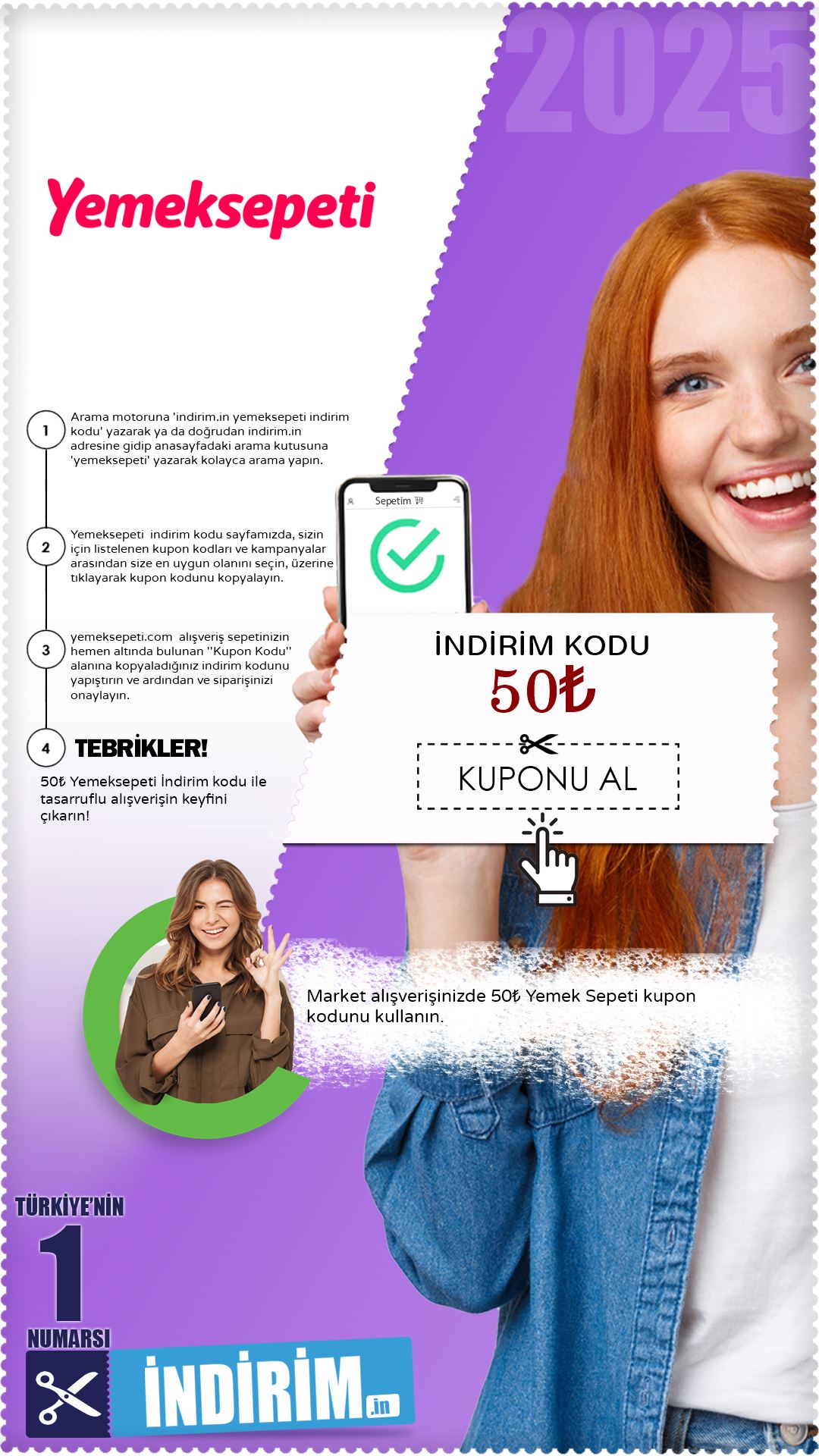 Yemek Sepeti Market 50₺ İndirim Kodu