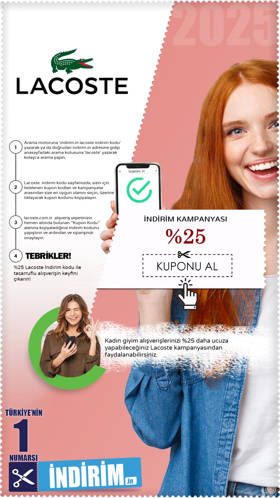 %25 Lacoste Kadın Giyim İndirim Kampanyası